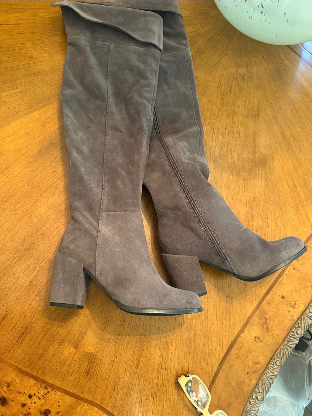 Seychelles Taupe Over-the-Knee Suede Block Heel Boots